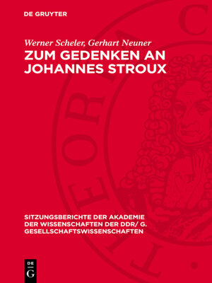 cover image of Zum Gedenken an Johannes Stroux